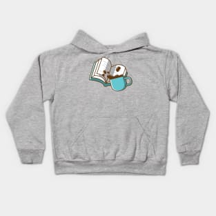 a book and a cup of coffee Kids Hoodie